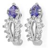 Image 1 : 0.80 ctw Tanzanite & Diamond Earrings 10k White Gold - REF-24K2Y
