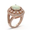 Image 2 : 5.28 ctw Certified Opal & Diamond Victorian Ring 14K Rose Gold - REF-191W3H