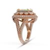 Image 3 : 5.28 ctw Certified Opal & Diamond Victorian Ring 14K Rose Gold - REF-191W3H