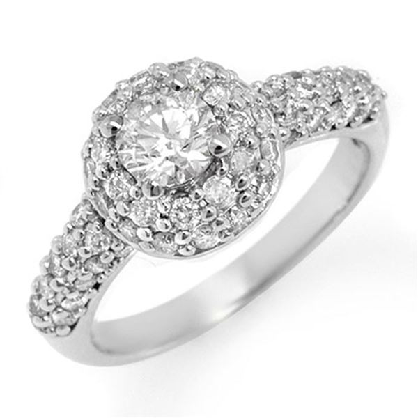 1.35 ctw Certified VS/SI Diamond Ring 14k White Gold - REF-127X8A