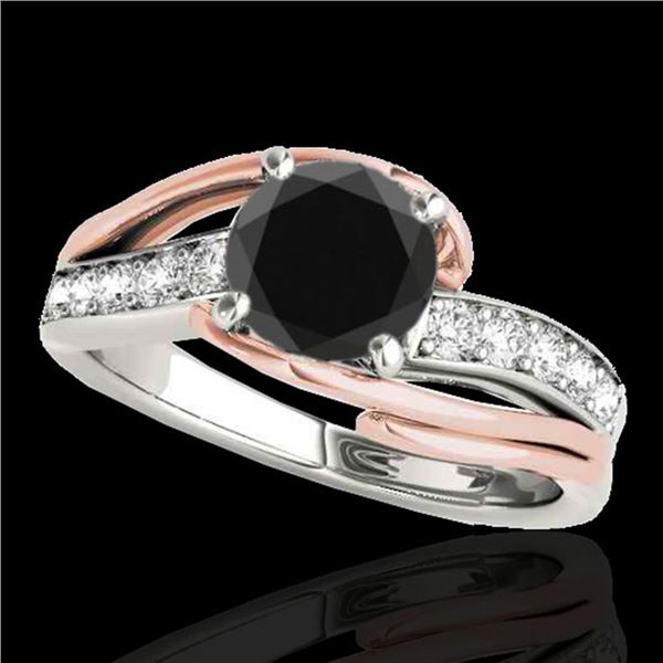 1.25 ctw Certified VS Black Diamond Bypass Solitaire Ring 10k 2Tone Gold - REF-50X9A