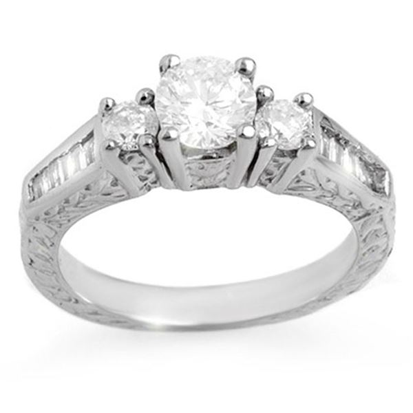 1.01 ctw Certified VS/SI Diamond Ring 18k White Gold - REF-146R8K