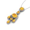 Image 2 : 8 ctw Citrine Necklace Designer Vintage 10k White Gold - REF-25Y8X