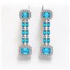 Image 1 : 11.04 ctw Swiss Topaz & Diamond Earrings 14K White Gold - REF-194M2G