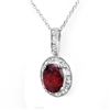 Image 1 : 1.02 ctw Ruby & Diamond Pendant 18k White Gold - REF-13R9K