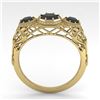 Image 3 : 1.00 ctw Past Present Future Black Diamond Ring 18k Yellow Gold - REF-53K5Y