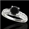 Image 1 : 1.2 ctw Certified VS Black Diamond Solitaire Ring 10k White Gold - REF-43X6A