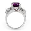 Image 2 : 6.20 ctw Amethyst & Diamond Ring 10k White Gold - REF-40Y9X