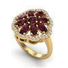 Image 1 : 3 ctw Garnet & VS/SI Diamond Cluster Designer Ring 10k Yellow Gold - REF-49M3G