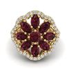 Image 2 : 3 ctw Garnet & VS/SI Diamond Cluster Designer Ring 10k Yellow Gold - REF-49M3G