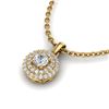 Image 2 : 0.60 ctw Micro Pave VS/SI Diamond Designer Necklace 18k Yellow Gold - REF-55A2N