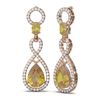 Image 2 : 7.99 ctw Canary Citrine & Diamond Earrings 18K Rose Gold - REF-169X3A