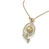 Image 2 : 0.83 ctw Diamond & Pearl Necklace 18K Yellow Gold - REF-135W5H