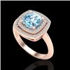 Image 2 : 2.02 ctw Sky Blue Topaz & Micro VS/SI Diamond Ring 14k Rose Gold - REF-46Y5X