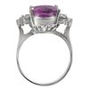 Image 2 : 5.10 ctw Amethyst & Diamond Ring 18k White Gold - REF-45R3K