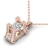 Image 2 : 1.15 ctw VS/SI Diamond Art Deco Stud Necklace 14k Rose Gold - REF-143N6F