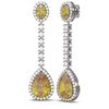 Image 2 : 8.05 ctw Canary Citrine & DiamondEarrings 18K White Gold - REF-168R2K