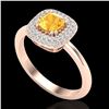 Image 2 : 1.16 ctw Citrine & Micro VS/SI Diamond Ring Halo 14k Rose Gold - REF-44A8N