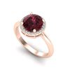 Image 2 : 2.70 ctw Garnet & Micro Pave VS/SI Diamond Ring 14k Rose Gold - REF-34N2F