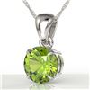 Image 1 : 2 ctw Peridot Designer Necklace 18k White Gold - REF-20F9M