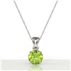 Image 2 : 2 ctw Peridot Designer Necklace 18k White Gold - REF-20F9M