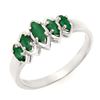 Image 1 : 0.50 ctw Emerald Ring 18k White Gold - REF-23A8N
