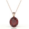 Image 2 : 9 ctw Garnet Designer Solitaire Necklace 14k Rose Gold - REF-29M9G