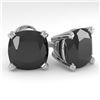 Image 1 : 6 ctw Cushion Black Diamond Stud Designer Earrings 18k White Gold - REF-121M2G