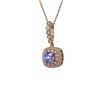 Image 1 : 2.6 ctw Tanzanite & Diamond Victorian Necklace 14K Rose Gold - REF-100M2G