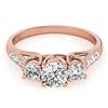 Image 1 : 0.75 ctw VS/SI Diamond 3 Stone Ring 18k Rose Gold - REF-72R2K