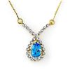 Image 1 : 1.05 ctw Blue Topaz Necklace 10k Yellow Gold - REF-13H5R