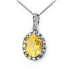 Image 1 : 2.05 ctw Citrine & Diamond Pendant 14k White Gold - REF-12F8M