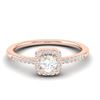 Image 1 : 0.45 ctw Micro Pave VS/SI Diamond Ring Designer Halo 14k Rose Gold - REF-39R5K