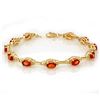Image 1 : 8.0 ctw Orange Sapphire Bracelet 10k Yellow Gold - REF-49X3A