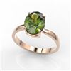 Image 2 : 3 ctw Green Tourmaline Designer Ring 14k Rose Gold - REF-40K9Y