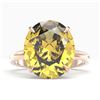 Image 1 : 9 ctw Citrine Designer Solitaire Engagment Ring 14k Rose Gold - REF-39F6M
