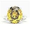 Image 1 : 9 ctw Citrine Designer Solitaire Engagment Ring 18k White Gold - REF-40X9A
