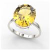 Image 2 : 9 ctw Citrine Designer Solitaire Engagment Ring 18k White Gold - REF-40X9A