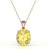 Image 2 : 9 ctw Citrine Designer Solitaire Necklace 14k Rose Gold - REF-28X6A