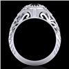Image 3 : 1.07 ctw Fancy Black Diamond Engagment Art Deco Ring 18k White Gold - REF-56X2A