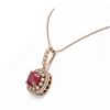 Image 3 : 6.58 ctw Certified Ruby & Diamond Victorian Necklace 14K Rose Gold - REF-209M3G