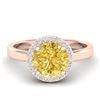Image 1 : 2 ctw Citrine & Halo VS/SI Diamond Micro Pave Ring 14k Rose Gold - REF-30H2R