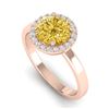Image 2 : 2 ctw Citrine & Halo VS/SI Diamond Micro Pave Ring 14k Rose Gold - REF-30H2R