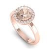 Image 2 : 1.50 ctw Morganite & Halo VS/SI Diamond Micro Ring 14k Rose Gold - REF-40R4K