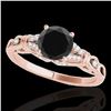 Image 1 : 1.2 ctw Certified VS Black Diamond Solitaire Ring 10k Rose Gold - REF-39R3K