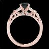 Image 2 : 1.2 ctw Certified VS Black Diamond Solitaire Ring 10k Rose Gold - REF-39R3K