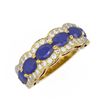 Image 3 : 5.03 ctw Sapphire & Diamond Ring 18K Yellow Gold - REF-133A5N
