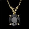 Image 1 : 1 ctw Fancy Black Diamond Solitaire Necklace 10k Yellow Gold - REF-21K5Y