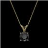 Image 3 : 1 ctw Fancy Black Diamond Solitaire Necklace 10k Yellow Gold - REF-21K5Y