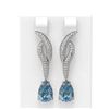 Image 1 : 4.67 ctw Blue Topaz & Diamond Earrings 18K White Gold - REF-139K5Y